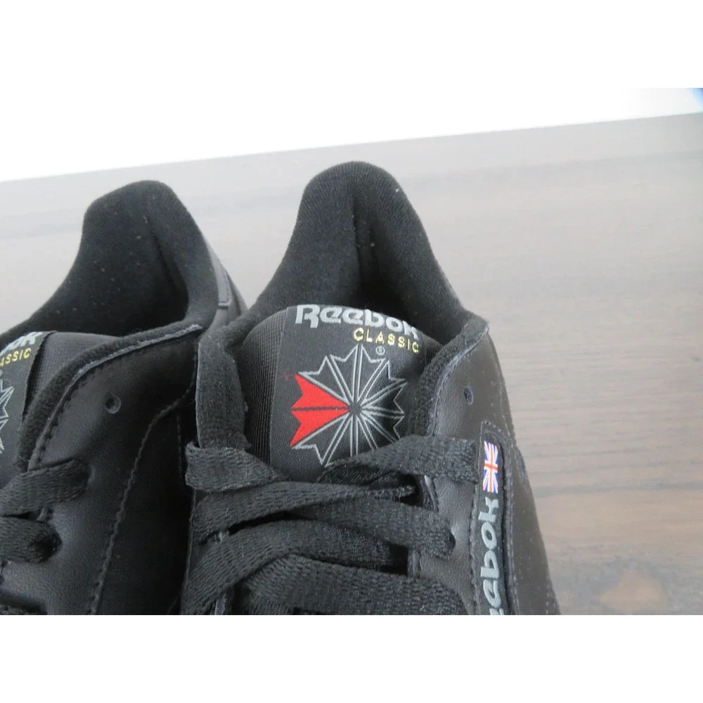 Reebok Classic Leather Shoes Mens Size 12 Black Walking Sneakers Casual Comfort